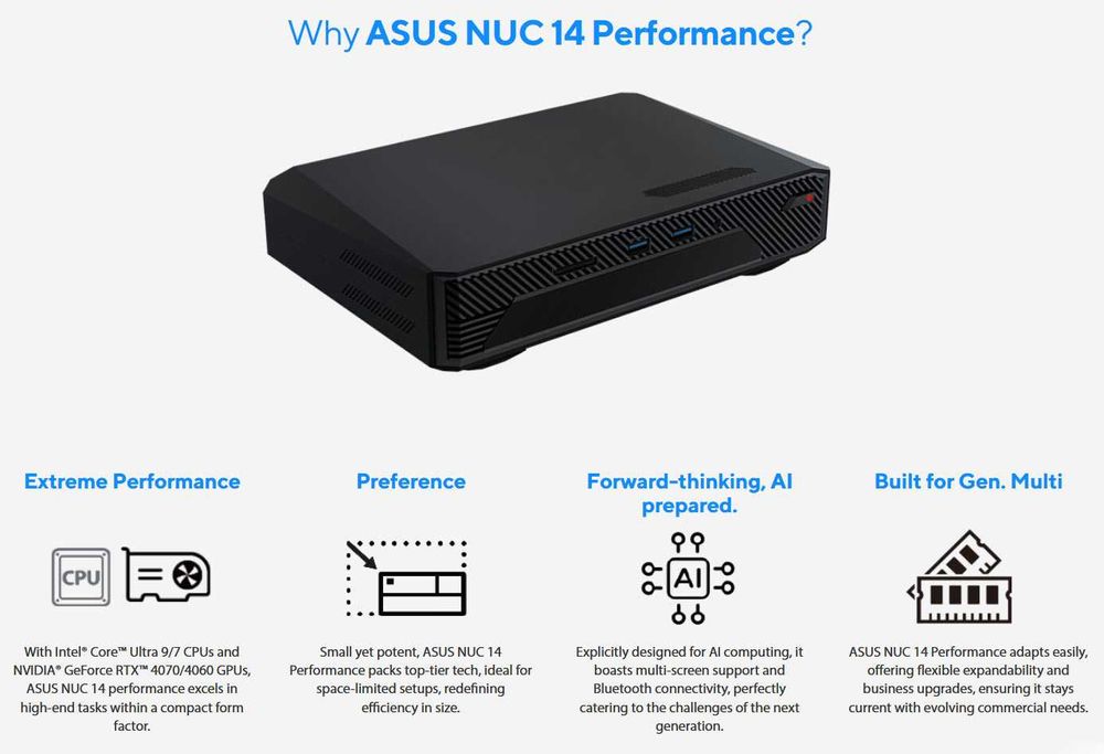 Mini Pc Asus Nuc Pro 14 Perfomance Core Ultra 9 185H 32GB/1Tb RTX4070