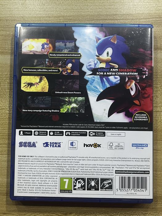 Игра Sonic x Shadow generations (day one edition) ps5
