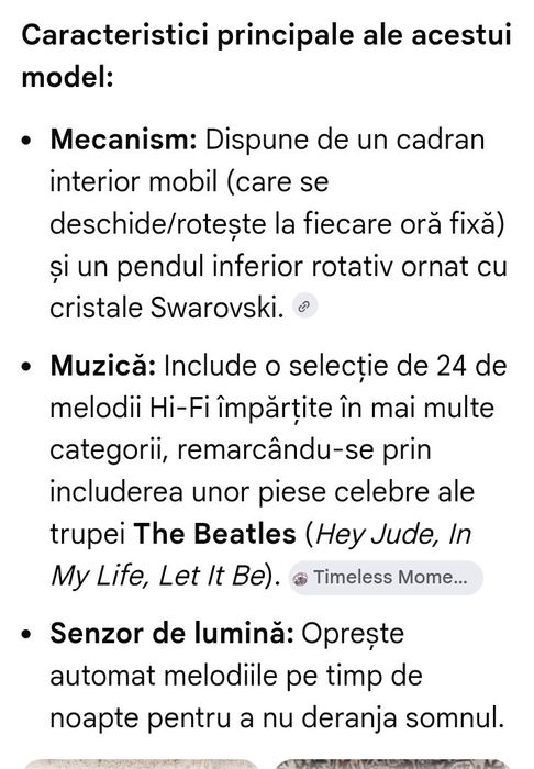 Ceas musical Seika