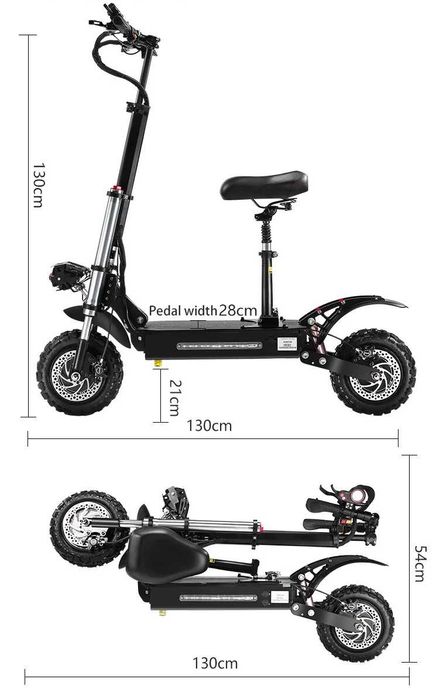 Scooter Électrique Adulte Lohang K8 - Double Moteur, 100km D'Autonomie, 250kg Charge Max - Parfait Pour Ville Et Terrains Accidentés
