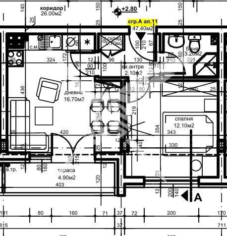 Двустаен апартамент Христо Смирненски