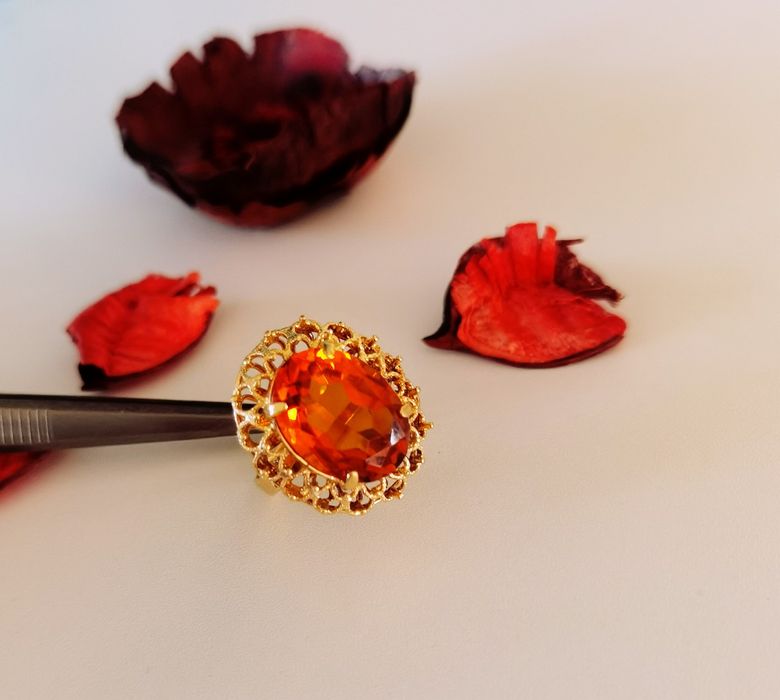 Inel din aur de 18K și citrin natural