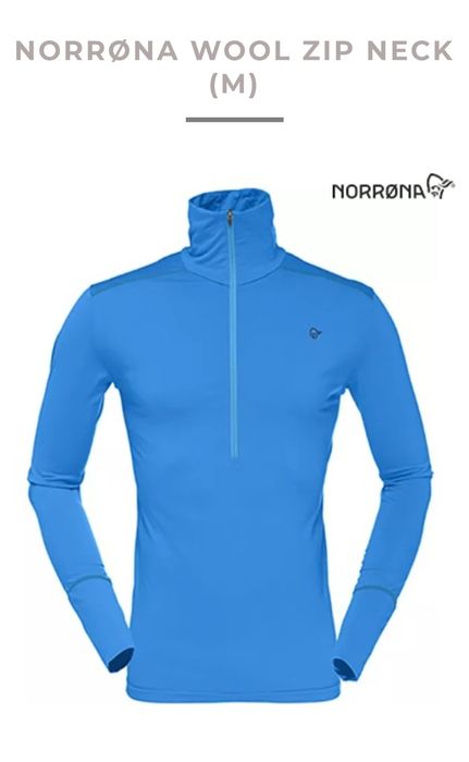 Bluza functionala Norrona Wool Zip Neck din lână merino, Nr. S (men)