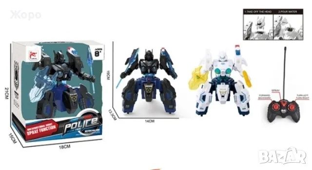 Робот Трансформърс полиция3в1в звук и светлинибб с дистанционно управл