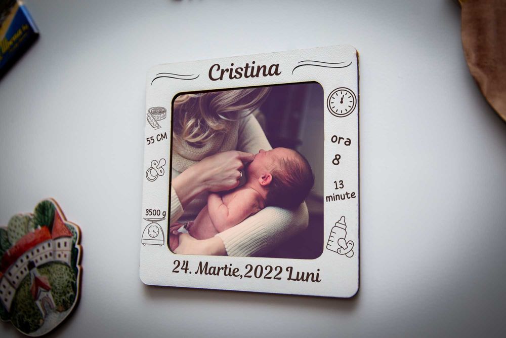 Cadou unic! Magnet de frigider/rama foto, gravată,personalizabil!