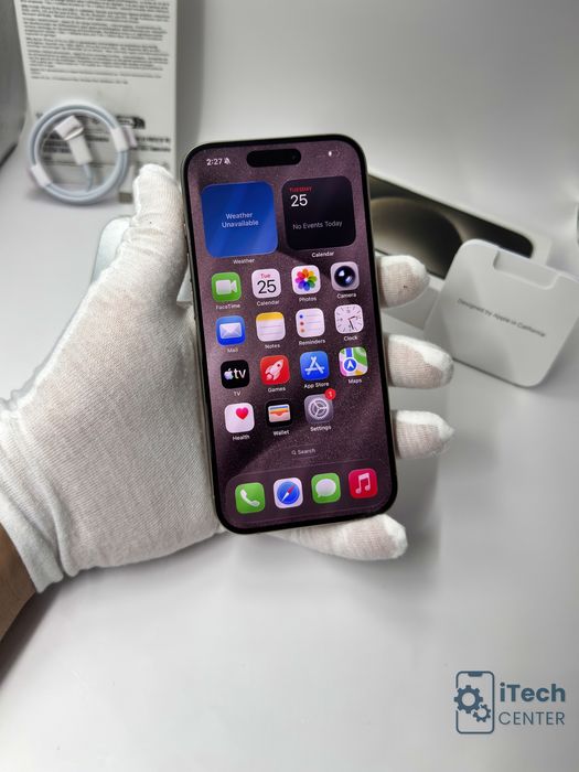iPhone 15 Pro, 128GB, Natural Titanium, 100% батерия, ОТЛИЧЕН, 2г. ГАРАНЦИЯ!
