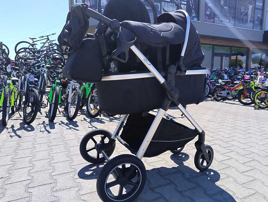 MONI Комбинирана детска количка 2 в 1 ALINA черен