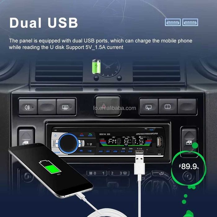 MP3 Плеър USB за автомобил кола бус радио блутут CD разговори AUX 1DIN