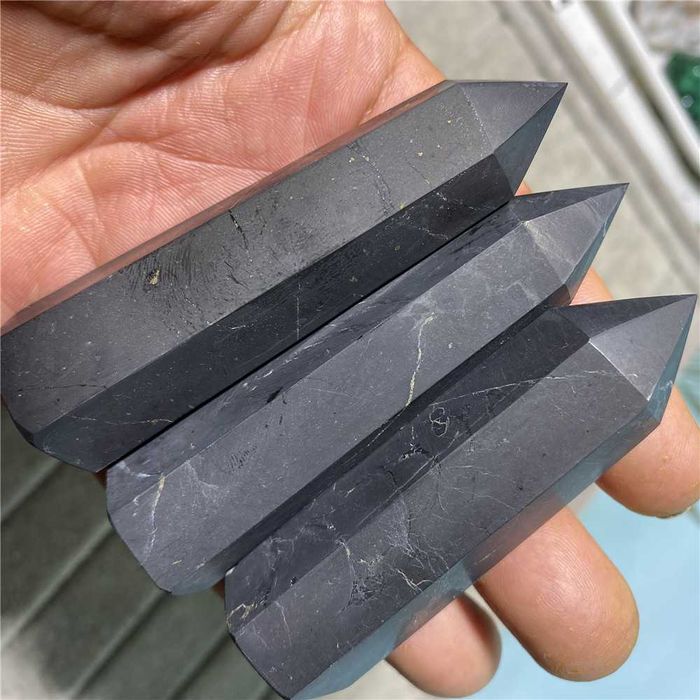 За Вашата Колекция Обелиск Защитен Амулет от Шунгит Благороден Минерал