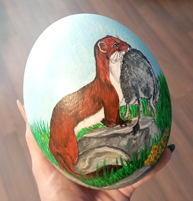 Ръчно рисувано щраусово яйце