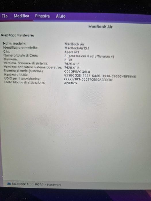 Mac book M1 2020