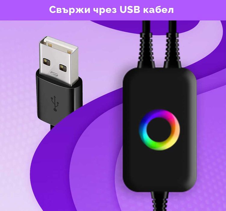 Амбиентно осветление за МОНИТОР - Синхронизираща се LED лента с ЕКРАН