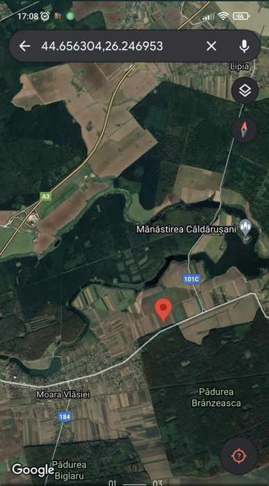 Teren extravilan 1 hectar Lipia-Manastirea Caldarusani