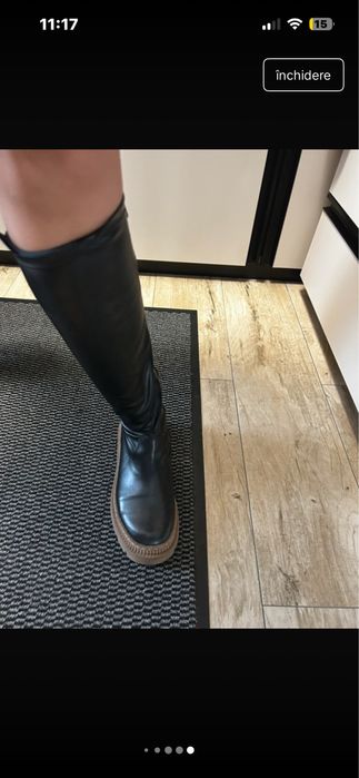 Cizme piele imblanite