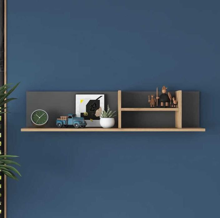 Декоративен стенен рафт Puzzle-home 2640, ПДЧ, Две цветови комбинации