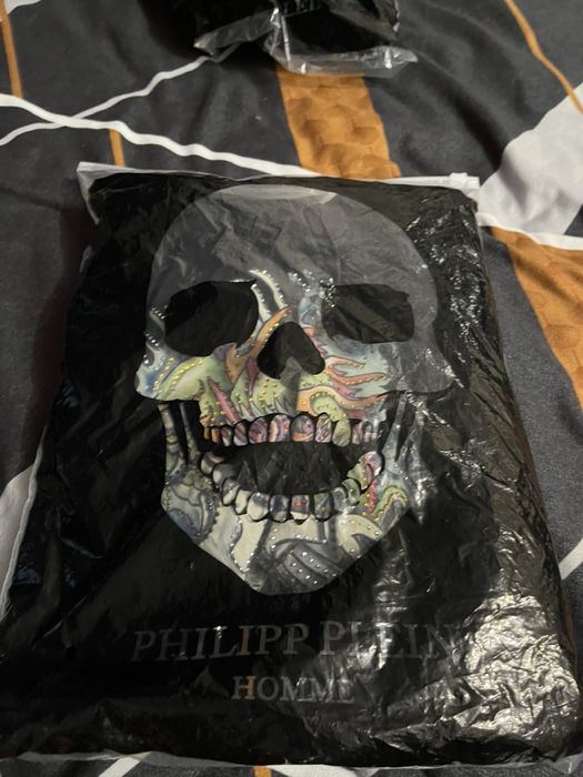 PHILIPP PLEIN Tattoo-print cotton T-shirt 3XL