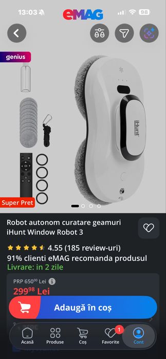 Robot autonom curatare geamuri iHunt Window Robot 3