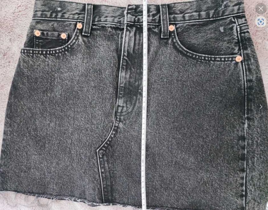 Fusta mini de denim Mango (Hailey); culoare gri deschis; marimea M.