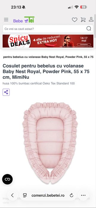 Cosulet pentru bebelus cu volanase Baby Nest