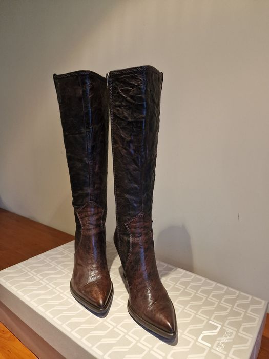 Дамски ботуши телешка кожа