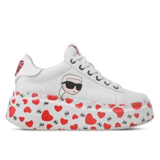 KARL LAGERFELD № 38&39 – Дамски кецове ест кожа "RED HEARTS" нови с к
