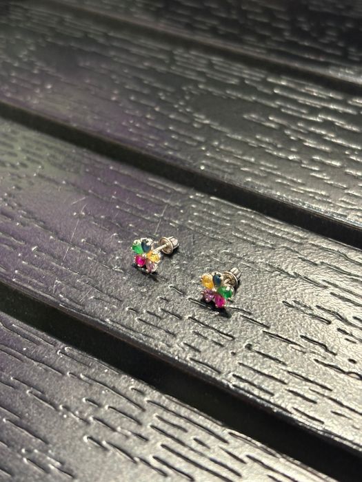 Cercei Lilu aur alb 14k