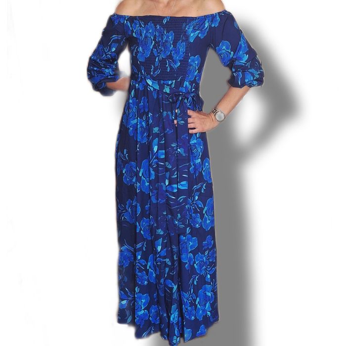 Ефирна синя  рокля