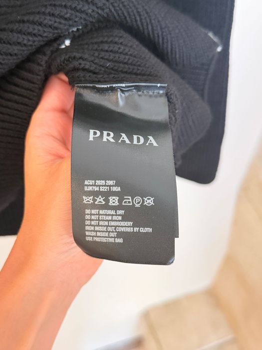 Prada Milano мъжки плетен пуловер – Черен – Размер L