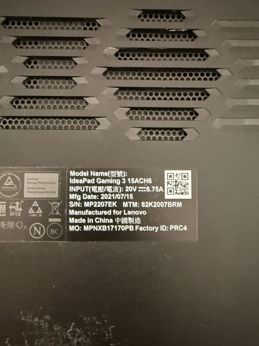 Laptop Gaming Lenovo Ideapad Ryzen 5, GTX 1650, 16GB Ram, SSD 512GB