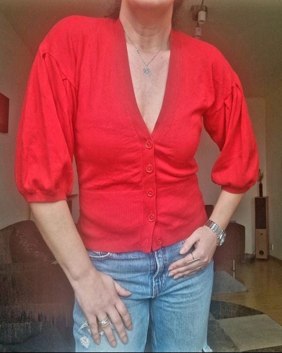 Pulover Benetton, maneci bufante, mărimea M