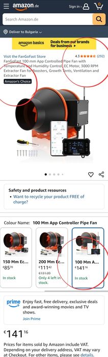 100mm Смарт Канален Вентилатор с WiFi, EC Мотор и Сензори за Климат