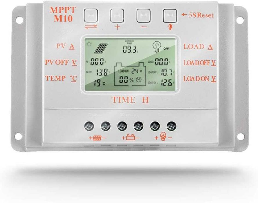 НОВ! Интелигентен соларен контролер 10A, 12V/24V, PWM + MPPT