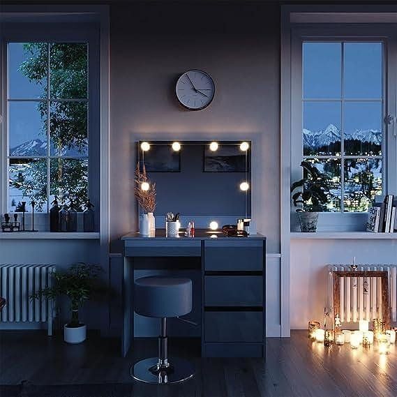 Тоалетка "onyx gloss  90 см с led огледало
