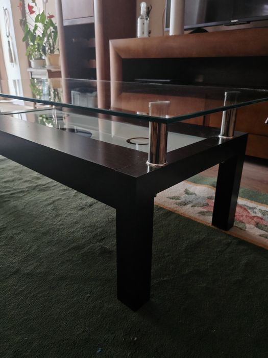 Masa mare de cafea, sticla 110/60 cm