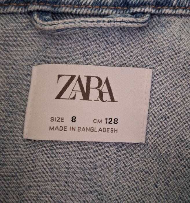 Дънково яке за момиче ZARA размер 8 , 128см
