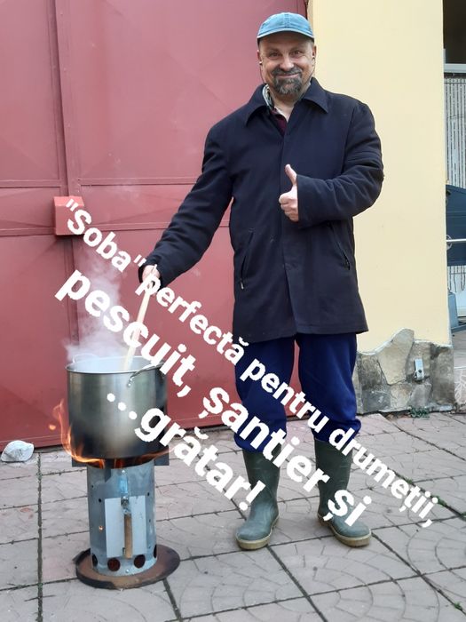 Mini-soba rachetă. Cea mai practică sobă rachetă. Pentru ceaun/ grătar