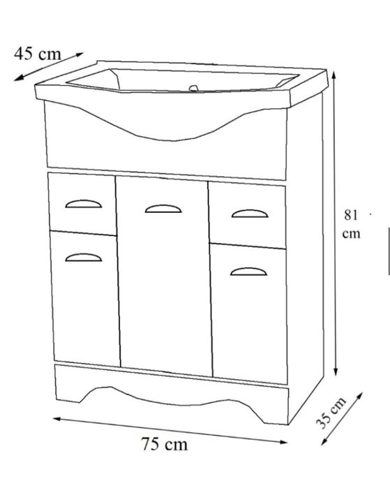 Mobilier baie ,masca cu lavoar
