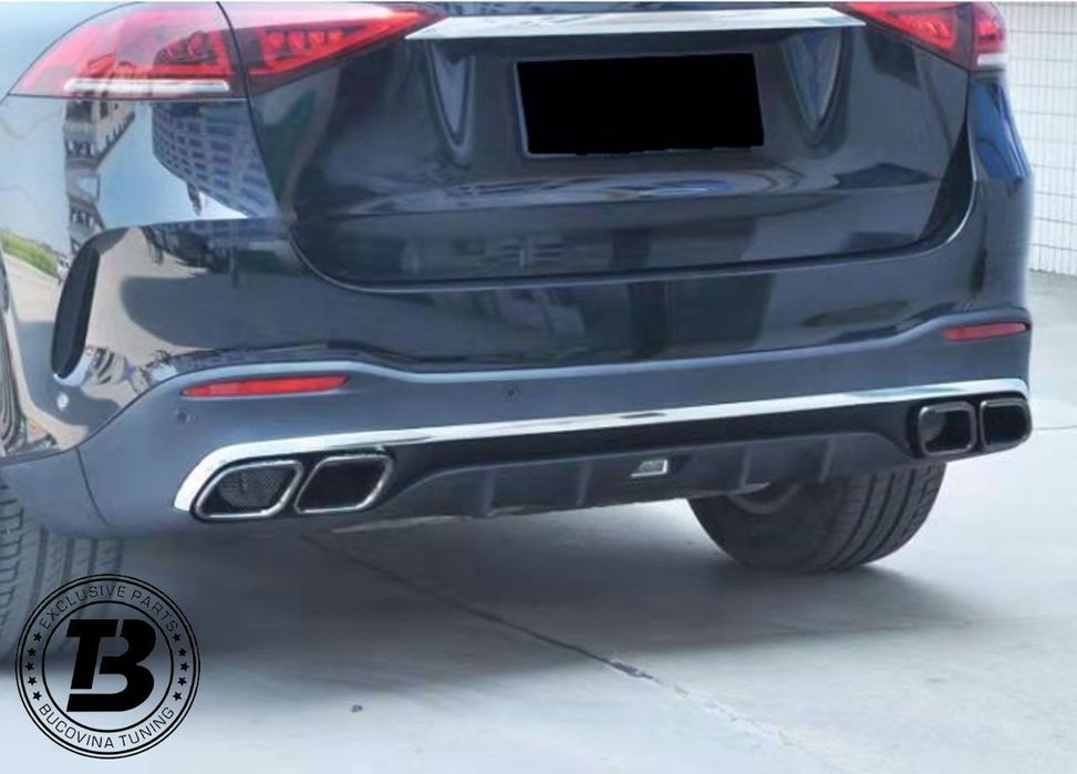 Difuzor Bara Spate cu Ornamente compatibil cu Mercedes GLE SUV W167 GLE63 Design