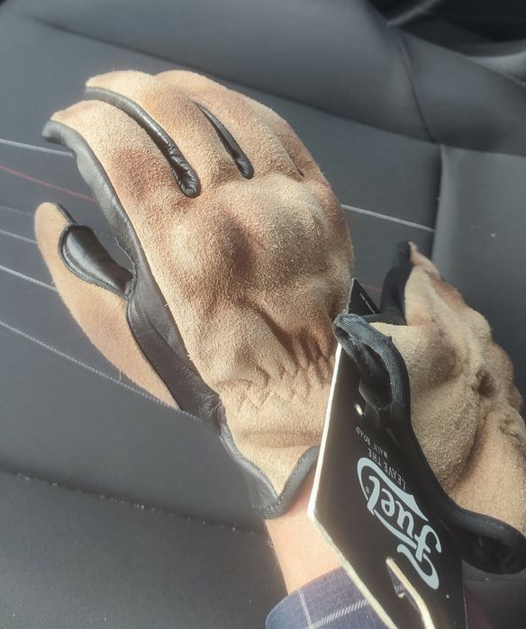 Cadou de sărbători - Mănuși motocicletă  piele cu etichetă