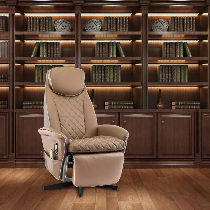 Scaun electric de masaj HWP09-HBR aspect piele maro deschis