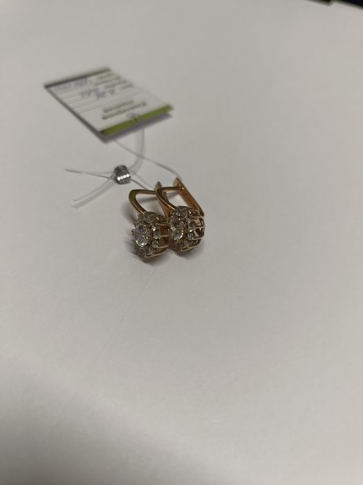 Серьги золотые 3.96гр 585 пробы