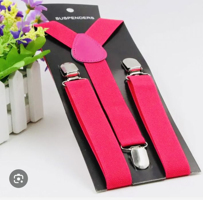 Подтяжки розовые