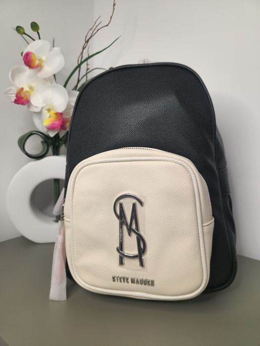 Оригинална дамска раница Steve Madden - Черна и крем