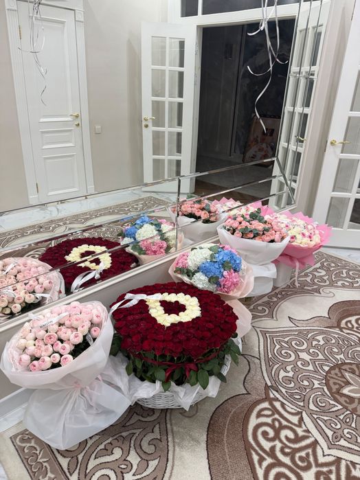 Букет цветов, роза, спрей роза