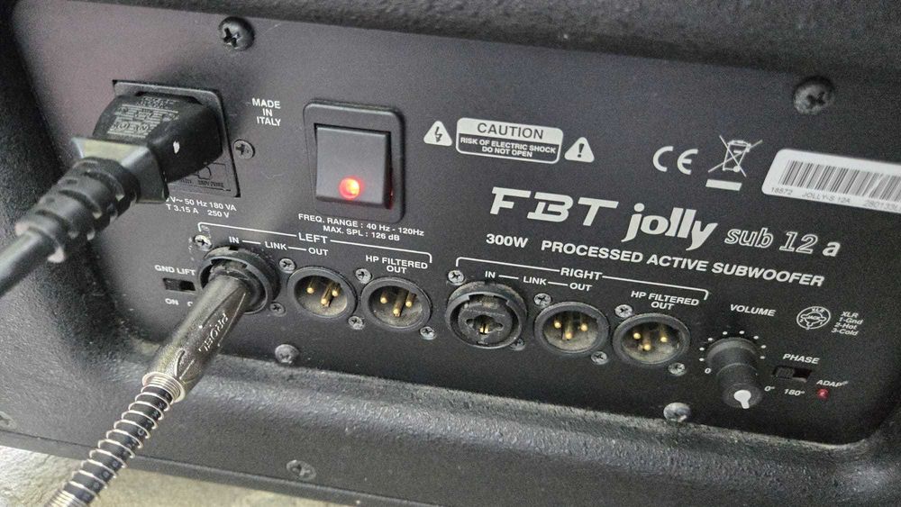 Subwoofer Activ FBT Jolly Sub 12A (300W RMS, Difuzor B&C)