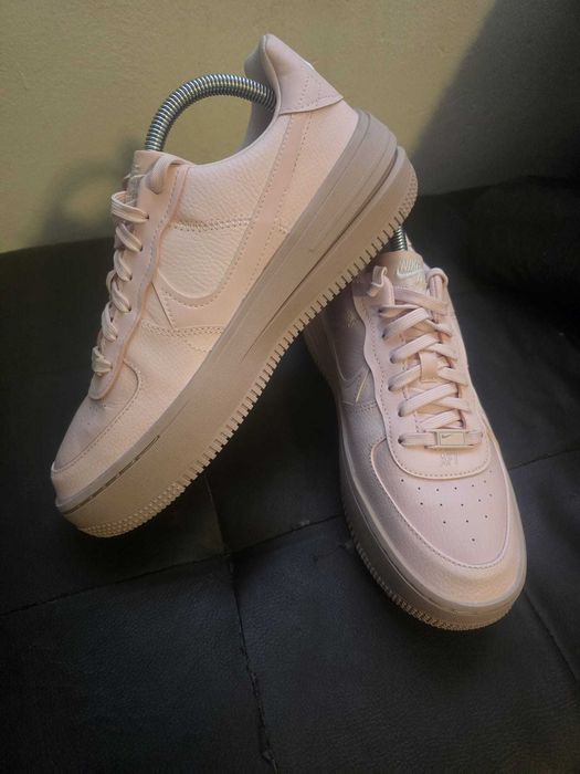 Nike Air Force Platform, естествена кожа и текстил, розови 41