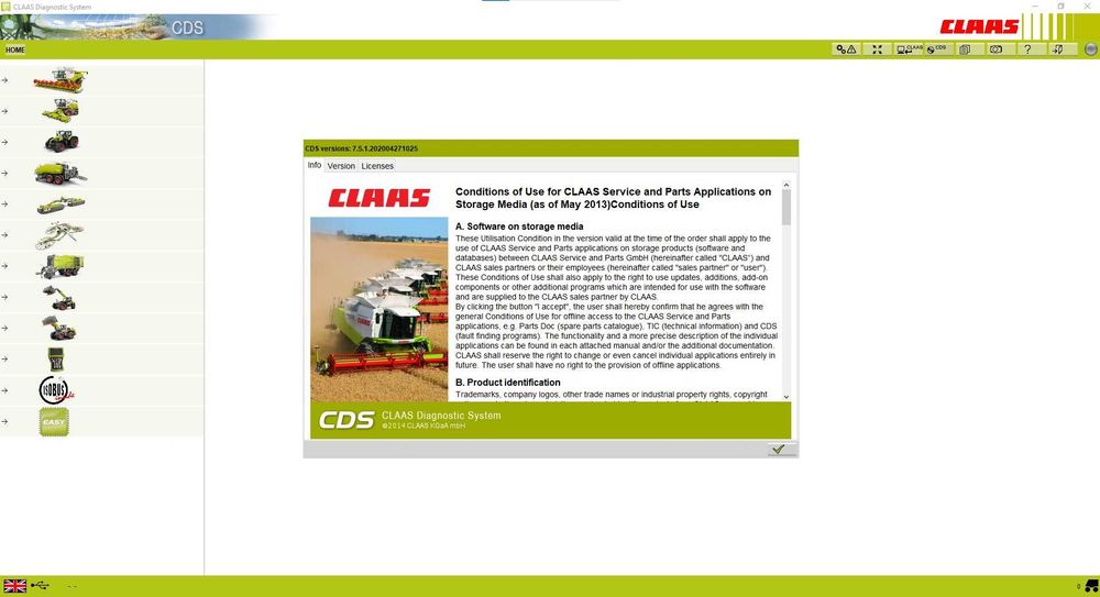 Instalare diagnoza Claas CDS 7.5 2021 licenta standard sau dezvoltator
