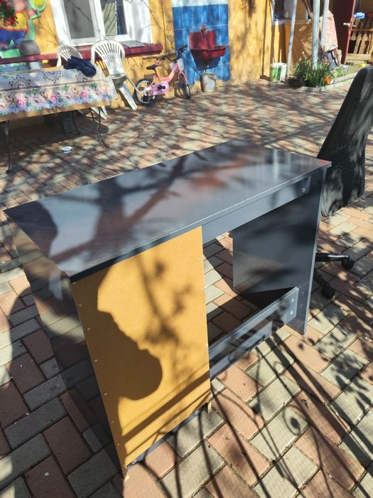 vidaXL Birou, negru, 90x45x76 cm, lemn prelucrat