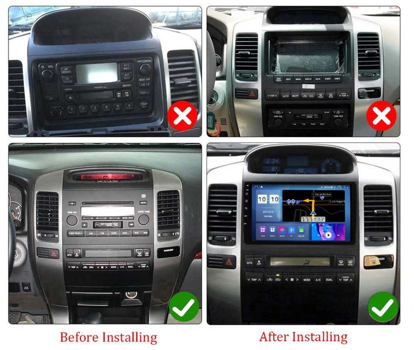 Мултимедия Двоен дин Навигация Toyota Prado Land Cruiser Android Lexus