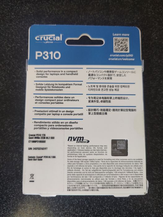 SSD Crucial P310 m.2 ssd PCIe Gen 4 2230 pentru Laptop , PC , Console